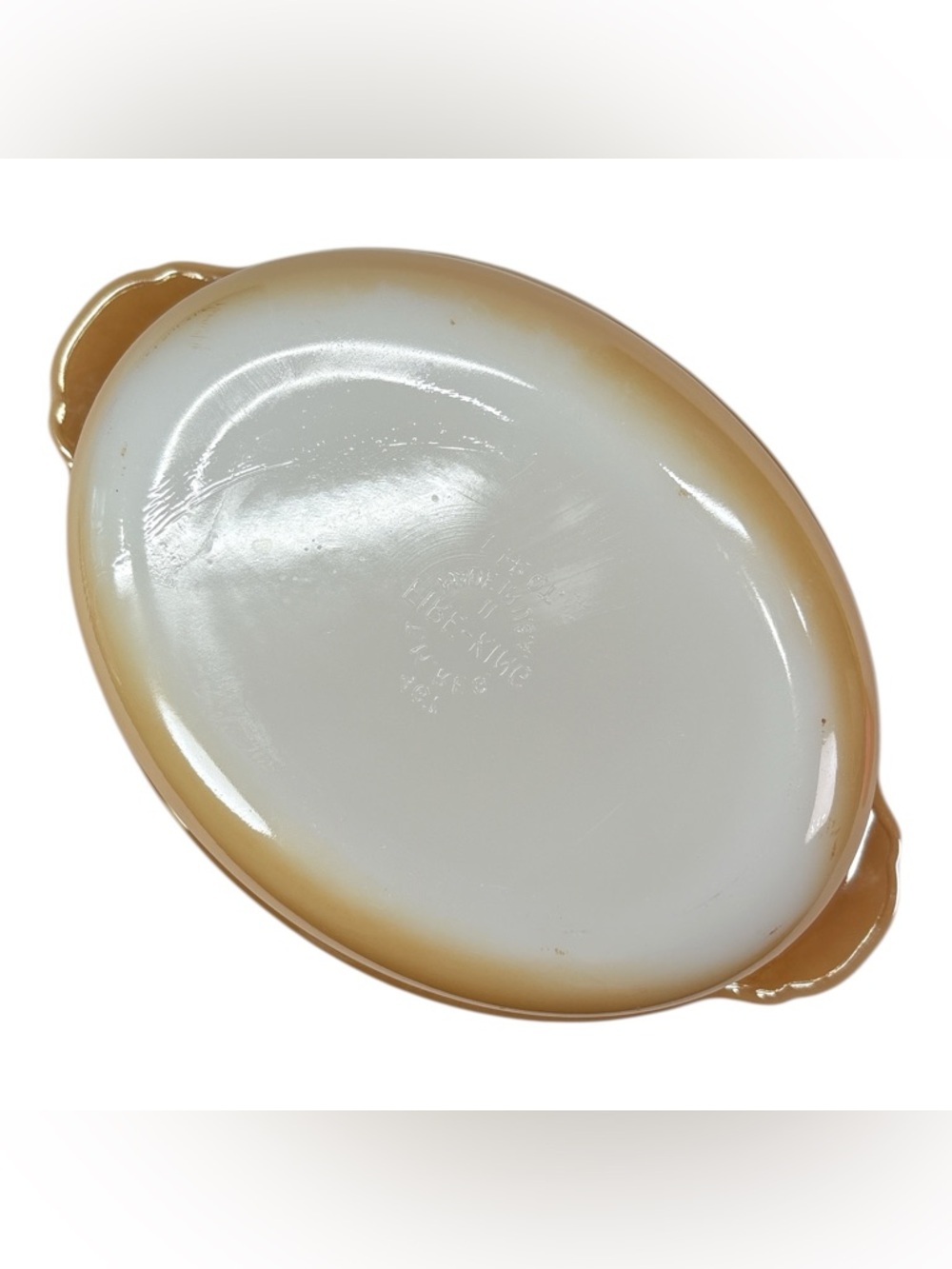 Anchor Hocking Fire King 467 Peach Luster 1.5 QT Oven Ware Casserole Dish Bowl - Picture 6 of 7